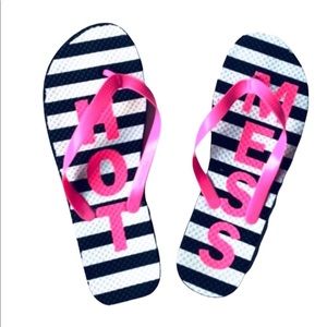 Tropic Sun "Hot Mess" Striped Flip Flops
